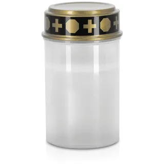 LED Universum - LED Grablicht Trauerlicht weiß batteriebetrieben aus Kunststoff mit Flackereffekt Wetterbeständig IP44 Höhe 12cm Gedenklicht Grabkerze (Weiß, 1 Stück)