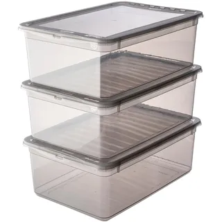 KEEEPER Aufbewahrungsbox 26,5 x 39 x 14 cm 3-tlg. transparent
