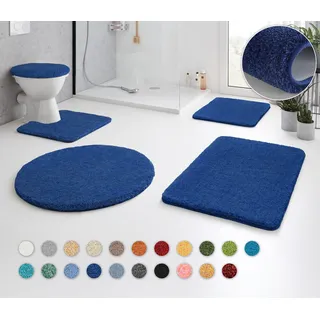 Kleine Wolke Badematte »RELAX« Höhe 30 mm rutschhemmend beschichtet fußbodenheizungsgeeignet Badteppich, Uni Farben, rechteckig, rund & als Set erhältlich, blau