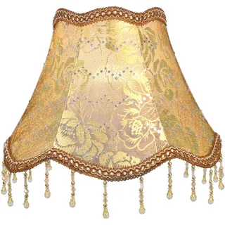 Eastlion 9.8" Retro Palace Anhänger Handgefertigte Anhänger E14/E27 Lampenschirm für Tischleuchten,Stehleuchten,Wandleuchten,13x25x20cm Braun