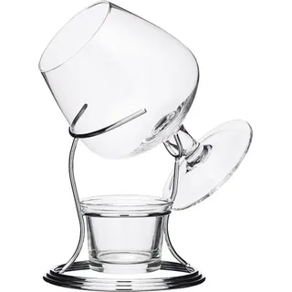 Barcraft Branntweinwärmer-Geschenkset mit Glas und Ständer, Metall