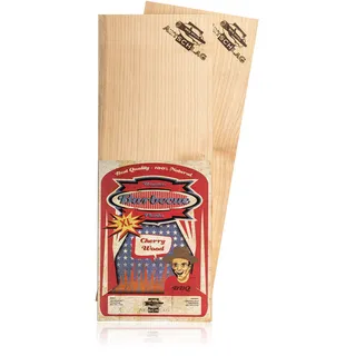 Axtschlag XL Grillbretter Kirsche, 2 Wood Planks für größere Filets & Braten, schonendes Garen mit aromatischer Rauchnote & zum Servieren, für alle Grills & Smoker, 400x150x11 mm, mehrfach verwendbar