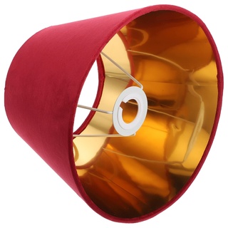 Stoff Tischlampe Lampenschirm E27 Rot Samt Hängeleuchtenschirm Tischlampenschirm Goldener Innenliner 25cm Deckenlampe Pendelleuchte Wandleuchte Schutzhülle Dekoration