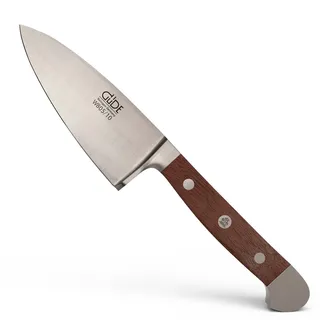 GÜDE Solingen - Hartkäsemesser Käsemesser geschmiedet, 10 cm, Walnussholz, ALPHA WALNUSS, Doppelkropf, Handmade Germany