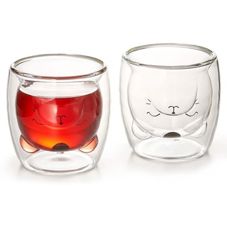 Tea Soul • Tasse aus doppelwandigem Glas, Katze, 180 ml