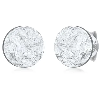 Elli Ohrstecker Plättchen Rund Struktur Silber 925