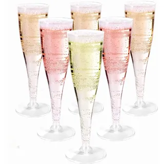 Alihoo Sektgläser aus Plastik, 20 Stück Durchsichtige Champagnergläser Plastik,Dessertbecher,Sektkelche 150ml, für Veranstaltungen, Hochzeit und Dusche Party Zubehör (20, Transparent)