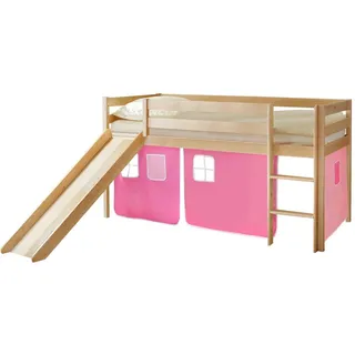 Mid.you Spielbett , Rosa, Kieferfarben, Hellrosa , Holz , Kiefer , massiv , seitenverkehrt montierbar , 90x200 cm , in verschiedenen Farben erhältlich, Stoffauswahl, nur für Rollroste geeignet , Babymöbel & Kindermöbel, Kinderzimmer & Jugendzimmer, Kinderbetten, Spielbetten