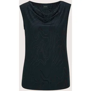 Trägertop MADELEINE "Top Elegantes Jersey-Oberteil mit Wasserfallkragen", Damen, Gr. 40, blau (marine, schwarz), Obermaterial: 49% Viskose CV. 45% Polyester PES. 6% Elasthan EL., Modern, Tops Trägertop