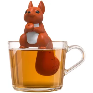 Winkee - Cute Animal Teesieb I Tee Ei für losen Tee I Tea Infuser lustig I Teesieb für Tasse I Gewürzsieb Silikon I Teekugel-Tier-Figur (Eichhörnchen)
