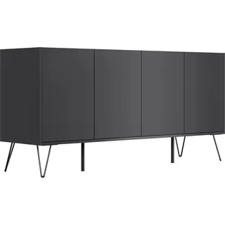 Posseik Sideboard Industrial H Stehend 4 Türen 155 cm Grafit
