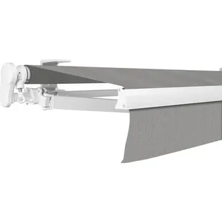 SOLUNA Gelenkarmmarkise Proof 4x3,5 Stoff Dessin 8396 Gestell RAL 9010 reinweiß