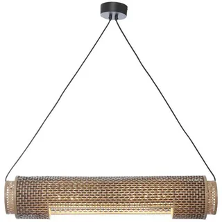 Good & Mojo Hängeleuchte , Naturfarben, Schwarz , Holz , Bambus , 15x85x15 cm , LED-Leuchtmittel austauschbar , Lampen & Leuchten, Innenbeleuchtung, Hängeleuchten, Pendelleuchten