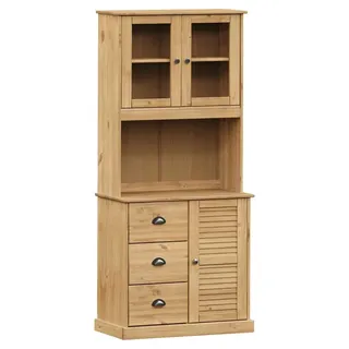 Highboard VIGO 78x40x175 cm Massivholz Kiefer - Braun, Bunt