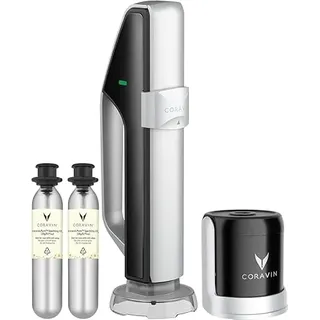 Coravin Sekt Konservierungssystem - Wein 4 Wochen konservieren - Weinsparer für Sekt - mit reinen Schaumwein CO2 Gas Kapseln - für Champagner und andere Schaumweine