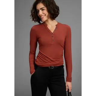 LAURA SCOTT Longsleeve mit Knopfleiste - NEUE KOLLEKTION, Gr. 32/34, zimt, , 47031607-32