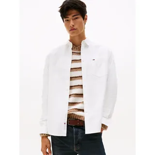 Tommy Hilfiger Tommy Jeans Langarmhemd »TJM OXFORD« relaxed fit, Button-down-Kragen, beige