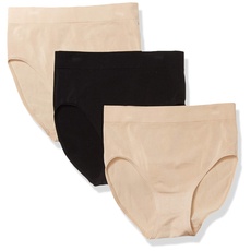 Wacoal Damen B Smooth Brief Panty 3 Pack Slip, Sand, Sand, Schwarz, Medium