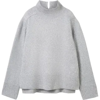 Tom Tailor Strickpullover, mit hohem Stehkragen, TOM TAILOR medium silver grey melange - 66520829-XXL