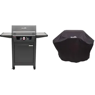 Char-Broil Evolve Electric E-Power Grillen, 90°C-370°C, APP Control, Reinigungsfunktion & 140766 - Universal Wetterschutzhaube für 3 & 4-Brenner-Gasgrill