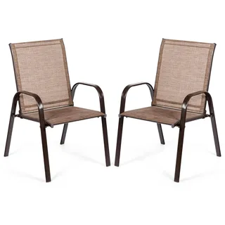Costway KLAPPSTUHL 56 x 72 x 90 cm braun 2 St.
