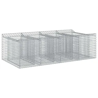 vidaXL Gabionen-Hochbeet 2 stk. 200 x 100 x 60 cm Verzinkter Stahl - Silber