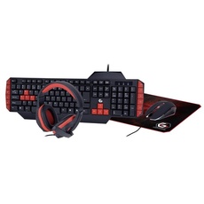 Gembird - keyboard mouse headset and mouse pad set - QWERTY - US - Tastatur-, Maus-, Headset- und Mauspad-Set - Englisch - US - Rot