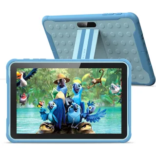 Pritom 10 Zoll 3G-Handy Kinder-Tablet, Android 10, Kindersicherung, Kinder-App, Quad-Core-Prozessor, 2 GB RAM, 32 GB ROM, unterstützt 3G-Telefonate, HD-IPS-Bildschirm, Google Play, YouTube, Kamera, mit Kinder-Tablet-Hülle (Blau) - Blau