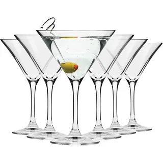 Krosno Martini-Gläser Cocktailgläser | Set von 6 | 240 ML | Avant Garde Kollektion | Perfekt für Zuhause, Restaurants und Partys | Spülmaschinenfest