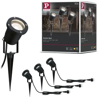 Paulmann LED Gartenstrahler 3er Set Aluminium 32,0 cm IP44 GU10 schwarz