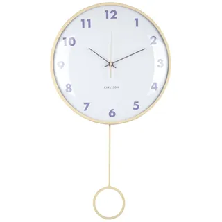 Karlsson Wanduhr Cheeky Dome - Sanftes Gelb - 7.1x35.5x61.5cm - Rund - Eisen - Wanduhr Modern Wohnzimmer - Wanduhren