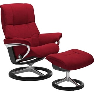 Stressless® Relaxsessel »Mayfair«, (Set, Relaxsessel mit Hocker), mit Hocker, mit Signature Base, Größe S, M & L, Gestell Schwarz, rot