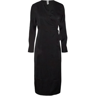 Y.A.S Damen YASPELLA LS WRAP MIDI Dress S. NOOS Kleid, Black, XX-Large