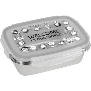 Geda Labels Brotdose Peanuts Comic Edition 850ml Edelstahl | Brotbox | Lunchbox | Snoopy | luftdicht | lebensmittelecht, Blau