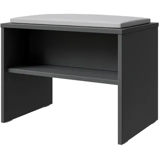 Saphir Badkommode »Badezimmer Sitzbank inkl. Sitzkissen aus Kunstleder in weiß und Ablage« verschiedene Farben, Garderobenbank 60 cm breit, gepolstert, grau