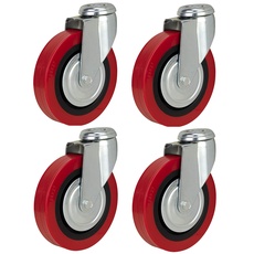 125 mm Polyurethan Lenkrollen ? Einzel Bolt Loch HEAVY DUTY PU Rollen Trolley Rollen von Bulldog Rollen ? Max 500 kg pro Set