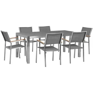 Beliani Grosseto Set 6-tlg. Grau/Silber