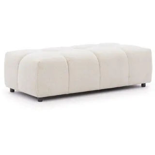 S-Style Hocker Bubble mit Sitzfläche in Bubble-Optik aus weichem Hellbeige Strukturstoff mit schöner Sitzkomfort , Beige , Kunststoff , Teilmassiv,Birke, Buche , 147x42x74 cm , FSC Mix, Oeko-Tex®, Hergestellt in Europa , Wohnzimmer, Sessel, Hocker & Hockerbänke, Sitzhocker