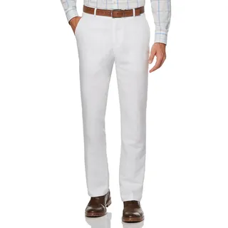 Perry Ellis Herren Linen Suit Pant Anzughose, Bright White, 34W / 32L