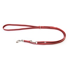 IDC Color & Gray verstellbare Leine mit Doppelkarabiner, 20 mm x 2,2 m, Rot-Grau