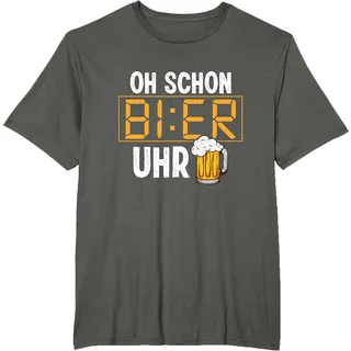 Oh Schon Bier Uhr Alkohol Vatertag Mallorca Party Geschenk T-Shirt