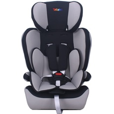 YALION Kindersitz Kinderautositz Autokindersitz-Sitzerhöhung Gruppe 1/2/3 für Kinder von 15-36 kg, 5-Punkt-Gurt, ECE R44/04, Seitenschutz,Black+Grey