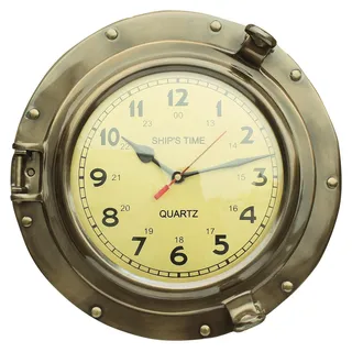 Wand-Uhr Porthole Messing Ø 29 cm