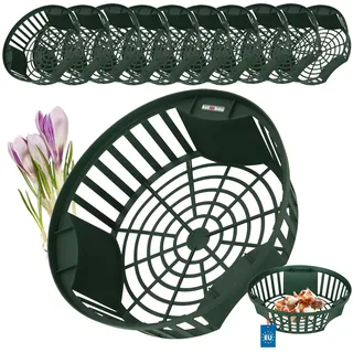 KOTARBAU® 10er Set Pflanzschale - Blumenzwiebeln Pflanzkorb - Korb zum Pflanzen von Tulpenzwiebeln – ⌀ 215 mm – Korb zum Anbau von Zwiebelgewächsen – für Tulpen