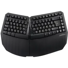 Perixx PERIBOARD-613B Ergonomische kabellose Mini-Tastatur mit Dual-Modus 2,4 G und Bluetooth, kompatibel mit Windows 10 und Mac OS X System, Schwarz, spanisches Layout