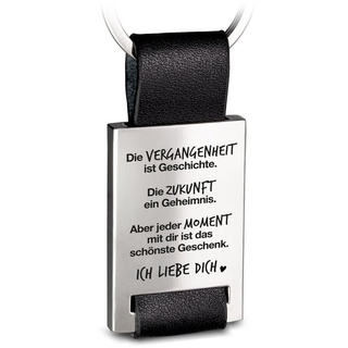 FABACH Liebe Schlüsselanhänger mit Gravur aus Leder - Ich liebe dich Schlüsselanhänger für Partner - Freundin Geschenk Liebe Freund - Jeder Moment mit dir ist das schönste Geschenk