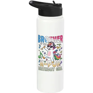 Brother Of The K-Pop Geburtstagsparty für Geburtstagskind mit Einhorn Stainless Steel Insulated Water Bottle