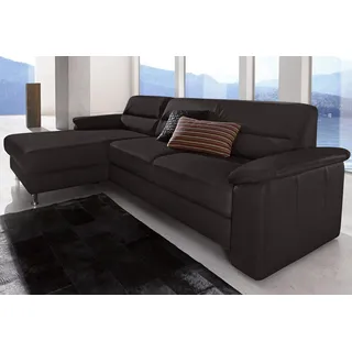 sit&more Ecksofa »Ascara L-Form« inklusive Boxspring/Federkern-Polsterung, wahlweise mit Bettfunktion, schwarz,