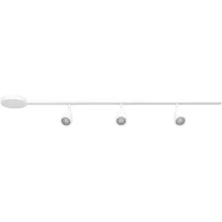 EGLO Hochvolt Schienensystem Easy Track, erweiterbares Set mit 3 Deckenstrahlern, Deckenleuchte Schienenleiste aus Aluminium und Kunststoff in Weiß, Lampen mit GU10 Fassung, 102 cm