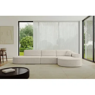 altdecor Eckcouch Samt 2-Sitzer Beige